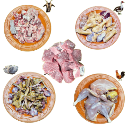 হাঁস,মুরগি,গরুর মাংস